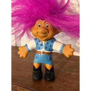 Vintage 1992 Norfin Bend-Ems Cowgirl Troll Doll Bendable